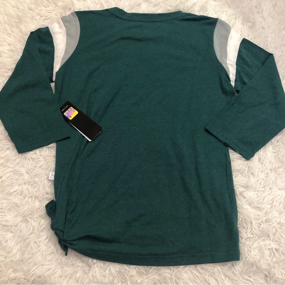 New York Jets 3/4 raglan T-Shirt Side Tie Touch Alyssa Milano women’s Size M NWT - Picture 7 of 8